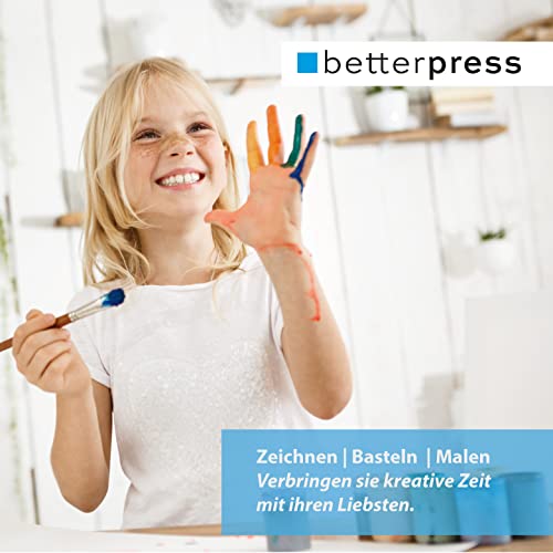 Betterpress DIN A6 Blanko Postkarten zum Selbstgestalten, Postkarte aus weißem Karton leer unbedruckt, Postkarten zum Bedrucken Bemalen, Basteln