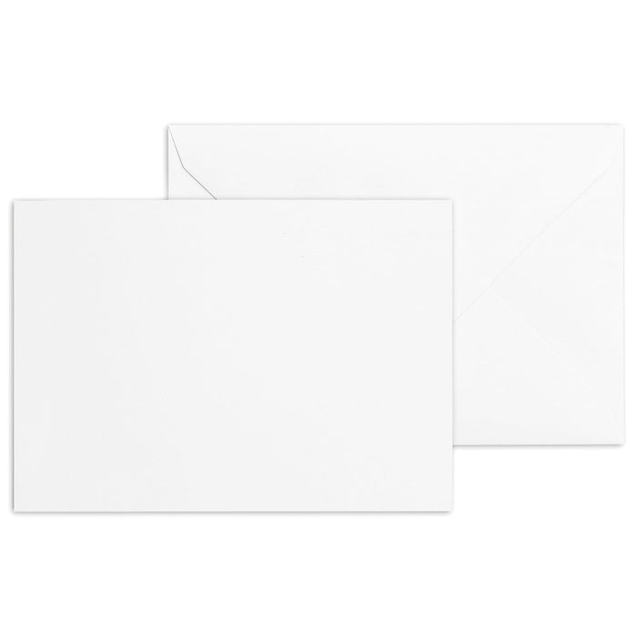 50 Set blanko Karten Set Compliment Cards Briefumschläge, Kuvert, Postkarte Karten blanko zum gestalten, beschriften oder bedrucken - DIN A6+ / C6 - weiß mit Rahmen Betterpress