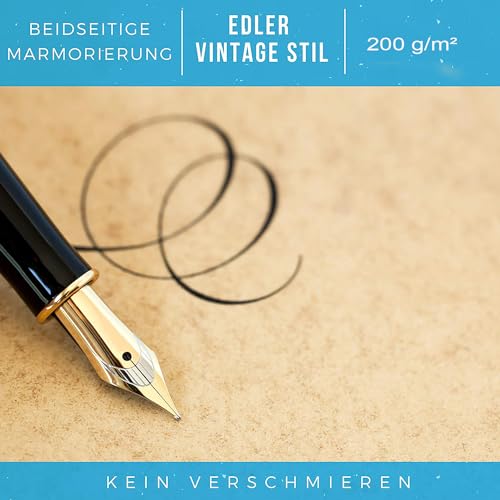 Briefpapier Vintage Altes Papier Speisekartenpapier beidseitig DIN A4 120 g/m² Betterpress