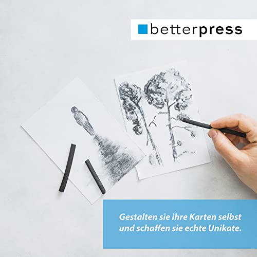 Betterpress DIN A6 Blanko Postkarten zum Selbstgestalten, Postkarte aus weißem Karton leer unbedruckt, Postkarten zum Bedrucken Bemalen, Basteln