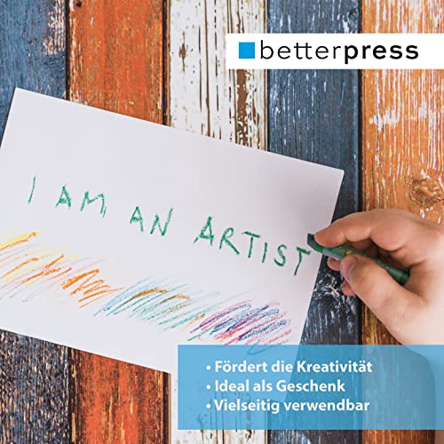 Betterpress DIN A6 Blanko Postkarten zum Selbstgestalten, Postkarte aus weißem Karton leer unbedruckt, Postkarten zum Bedrucken Bemalen, Basteln
