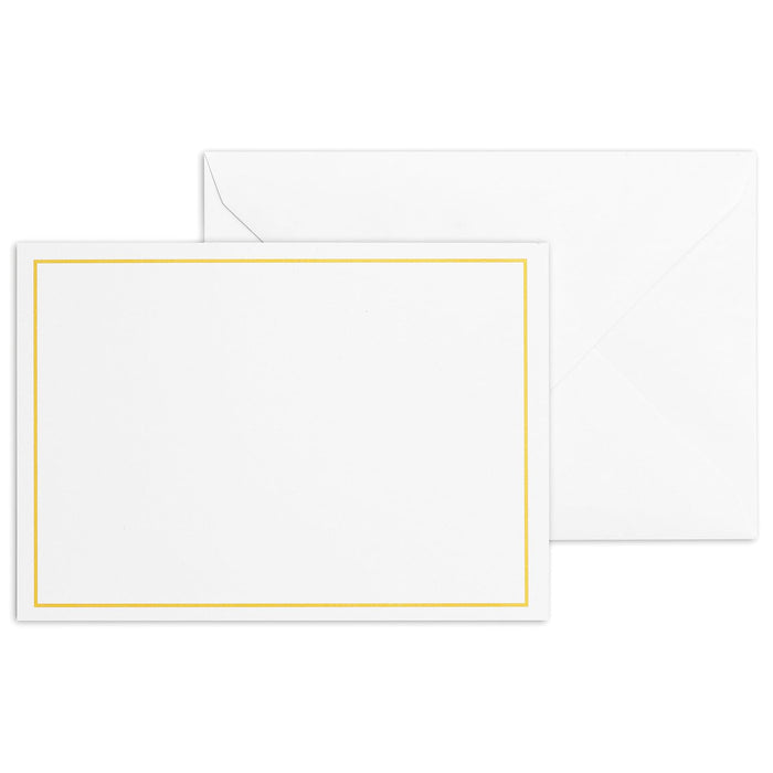 50 Set blanko Karten Set Compliment Cards Briefumschläge, Kuvert, Postkarte Karten blanko zum gestalten, beschriften oder bedrucken - DIN A6+ / C6 - weiß mit Rahmen Betterpress
