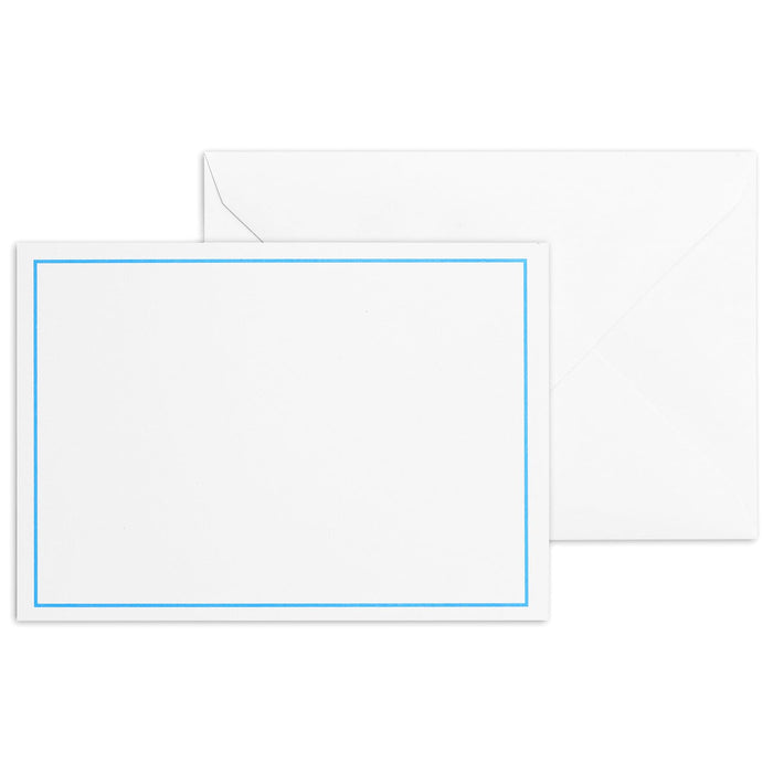 50 Set blanko Karten Set Compliment Cards Briefumschläge, Kuvert, Postkarte Karten blanko zum gestalten, beschriften oder bedrucken - DIN A6+ / C6 - weiß mit Rahmen Betterpress