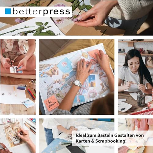 Fotokarton Fotopapier DIN A4 300 g/m² - 50 Blatt, weiß - zum Basteln kreativen Gestalten von Karten, Scrapbooking, Visitenkarten