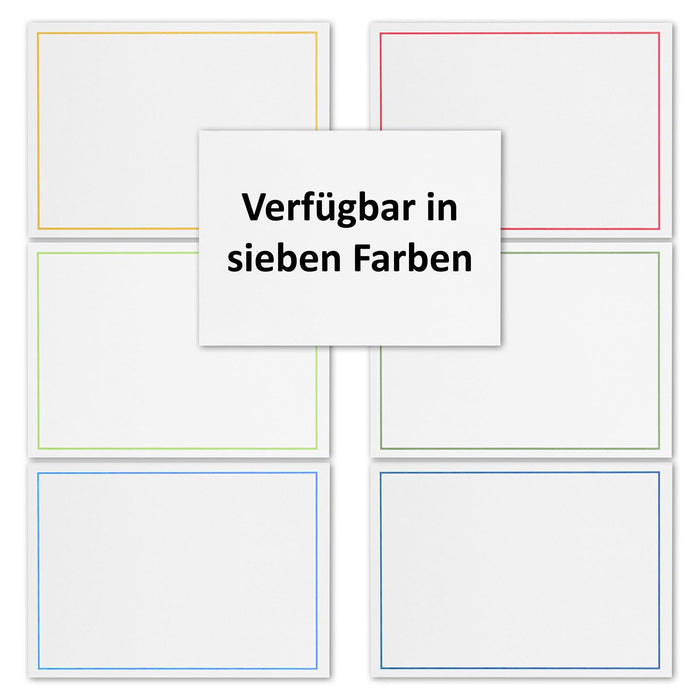 50 Set blanko Karten Set Compliment Cards Briefumschläge, Kuvert, Postkarte Karten blanko zum gestalten, beschriften oder bedrucken - DIN A6+ / C6 - weiß mit Rahmen Betterpress