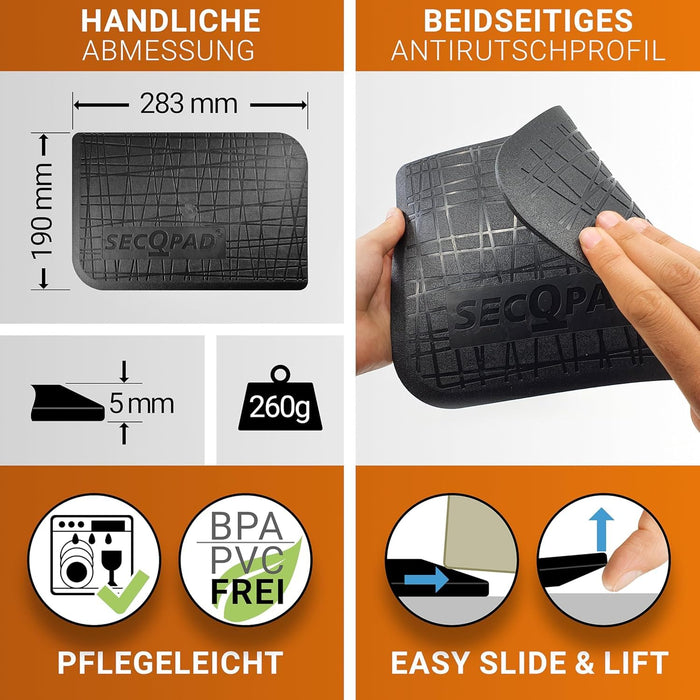 secQpad Antirutschmatte für Pedal griffig auf allen Untergründen | Perfekt für alle Fußsteuerungen, Nähmaschinen Anlasser Trittschalter beim Gaming, E-Gitarre, Wah-Wha, Sustain, Sound Effekte Trommel