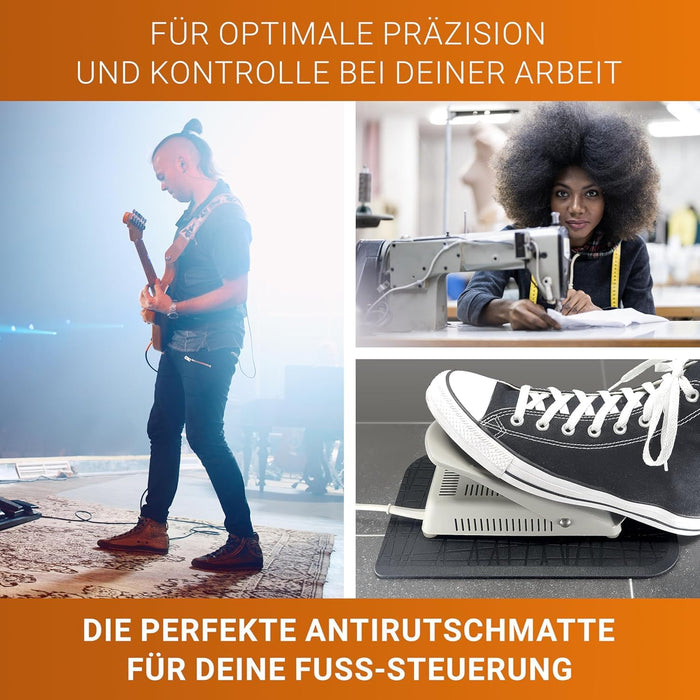 secQpad Antirutschmatte für Pedal griffig auf allen Untergründen | Perfekt für alle Fußsteuerungen, Nähmaschinen Anlasser Trittschalter beim Gaming, E-Gitarre, Wah-Wha, Sustain, Sound Effekte Trommel