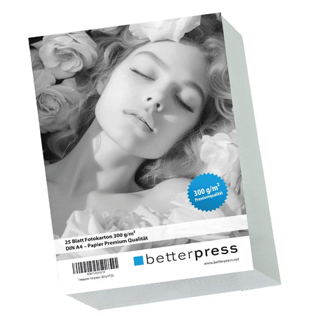Packung mit 25 Blatt weißem Fotokarton, 300 g/m²