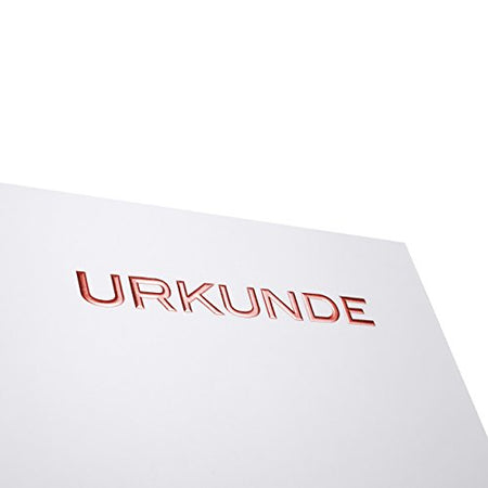 Detail einer Betterpress Urkunde mit hochwertiger Reliefpraegung